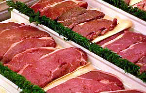 The ideal time to sell fresh beef, pork, and lamb is when the meat is blooming.